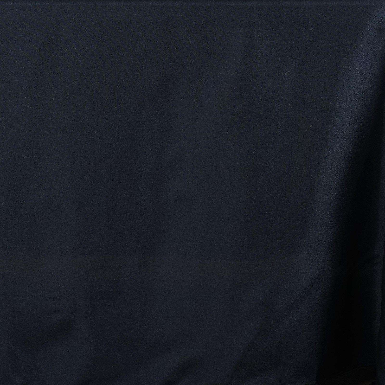 Polyester 90"x156" Rectangle Tablecloth Black - Rounded Corners and Seamless Table Cover - Linen Luxes