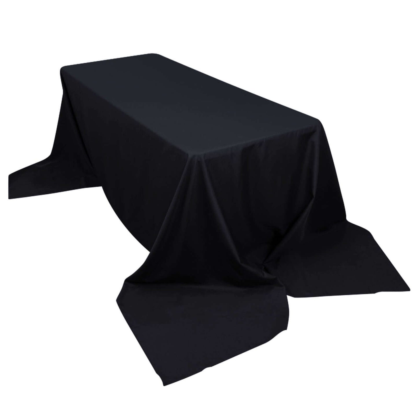 Polyester 90"x156" Rectangle Tablecloth Black - Seamless Wrinkle - Resistant Design for Sophisticated Gatherings - Linen Luxes