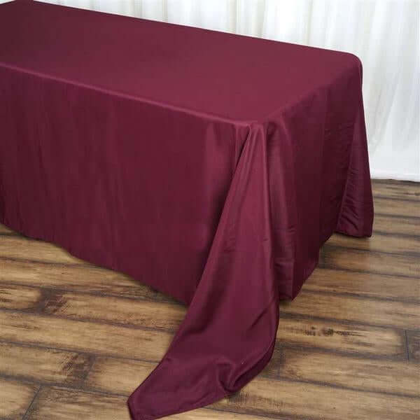 Polyester 90"x156" Rectangle Tablecloth Burgundy - Seamless Wrinkle - Resistant Table Cover - Linen Luxes
