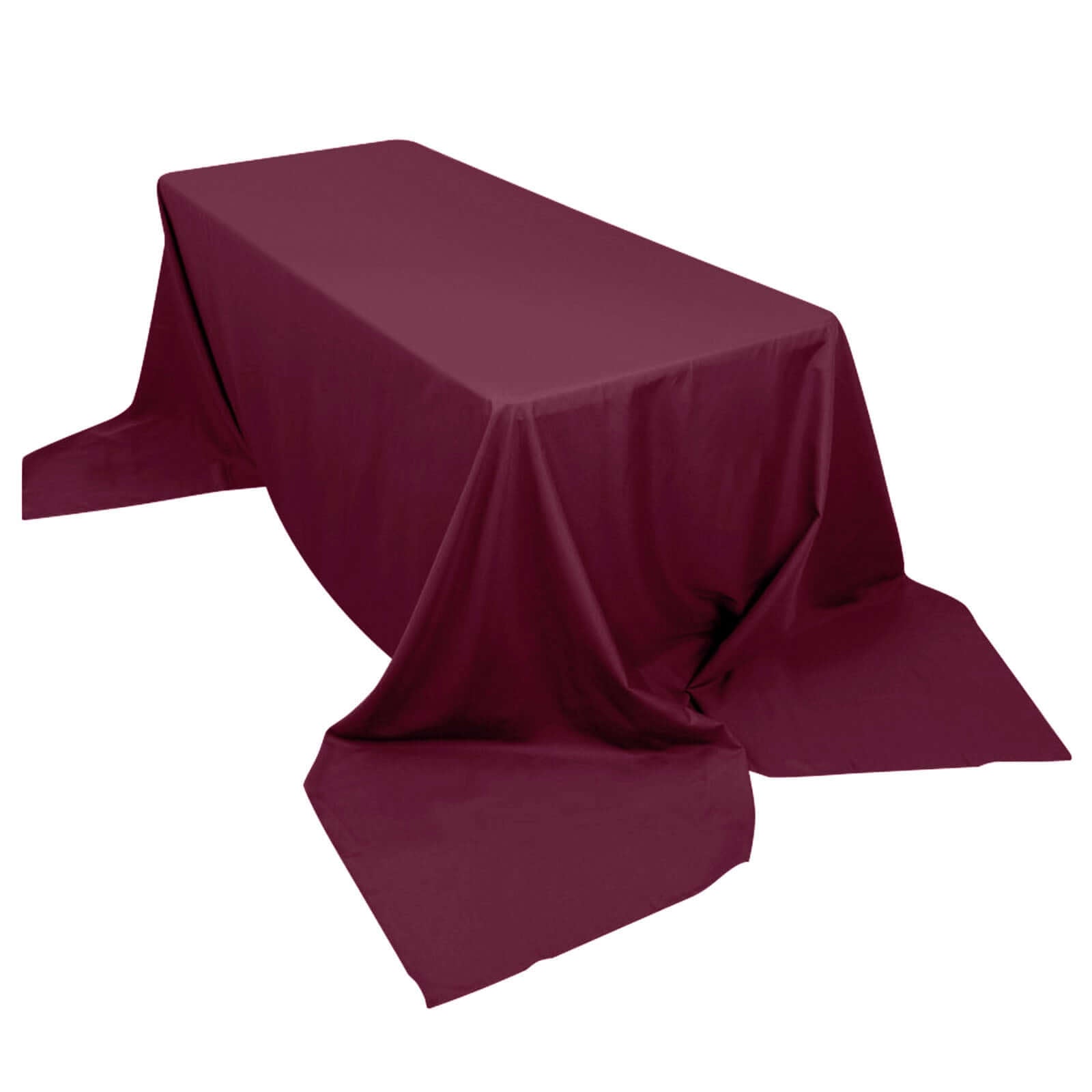 Polyester 90"x156" Rectangle Tablecloth Burgundy - Seamless Wrinkle - Resistant Table Cover - Linen Luxes