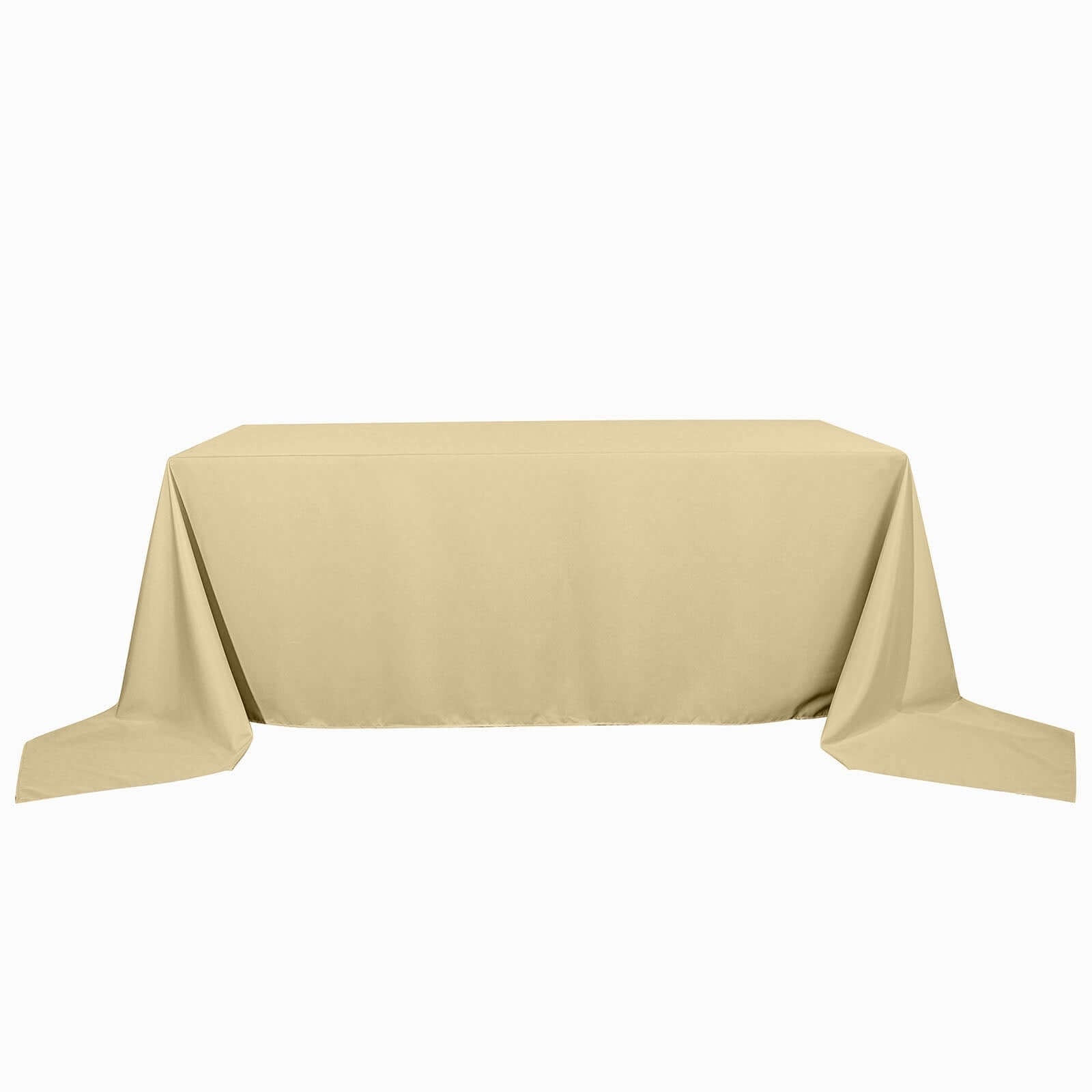Polyester 90"x156" Rectangle Tablecloth Champagne - Seamless Wrinkle - Resistant Table Cover - Linen Luxes
