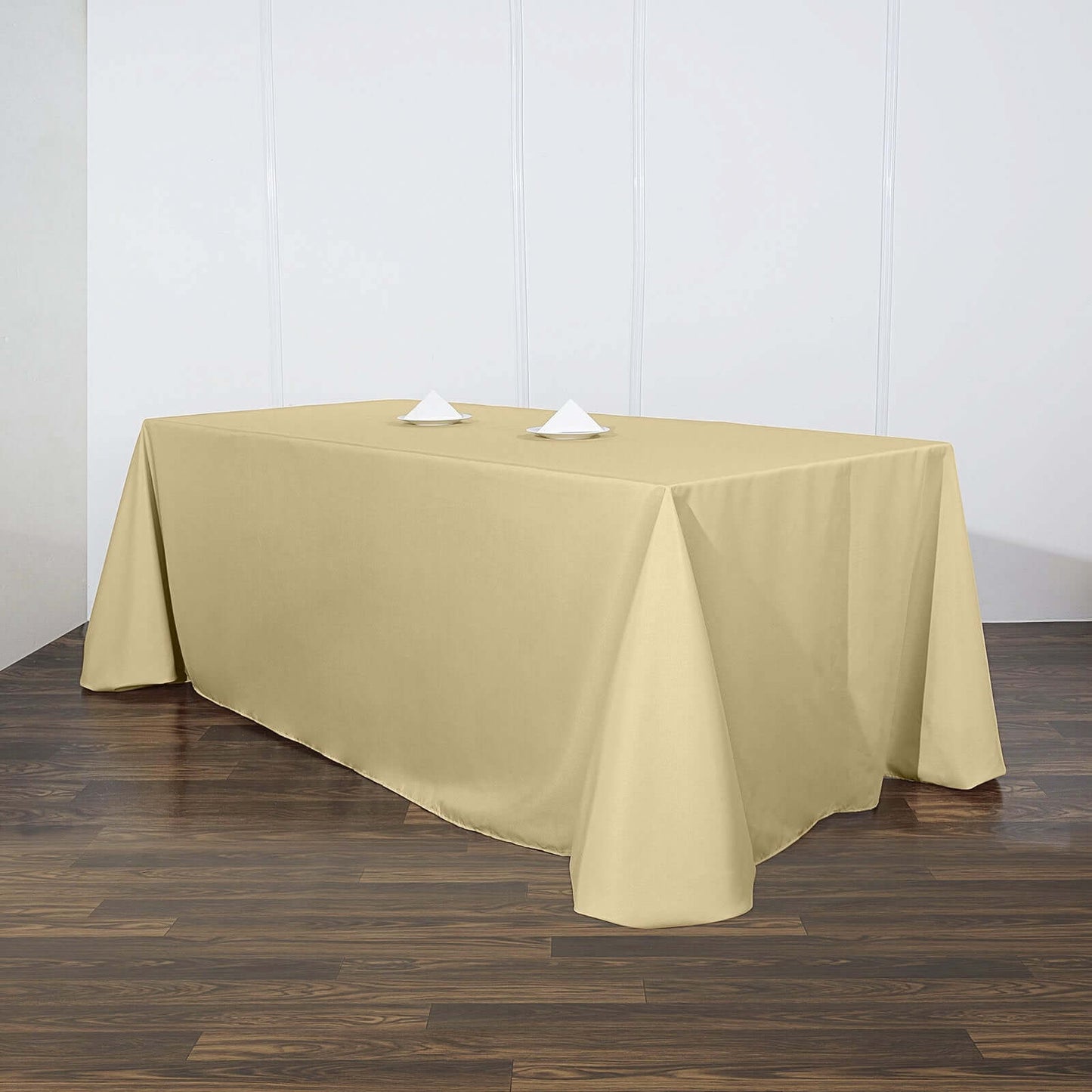 Polyester 90"x156" Rectangle Tablecloth Champagne - Seamless Wrinkle - Resistant Table Cover - Linen Luxes