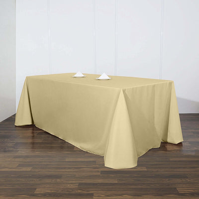 Polyester 90"x156" Rectangle Tablecloth Champagne - Seamless Wrinkle - Resistant Table Cover - Linen Luxes