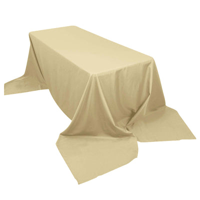 Polyester 90"x156" Rectangle Tablecloth Champagne - Seamless Wrinkle - Resistant Table Cover - Linen Luxes