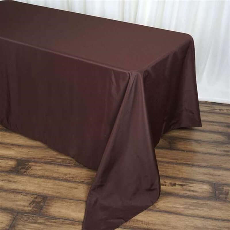 Polyester 90"x156" Rectangle Tablecloth Chocolate - Seamless Wrinkle - Resistant Table Cover - Linen Luxes
