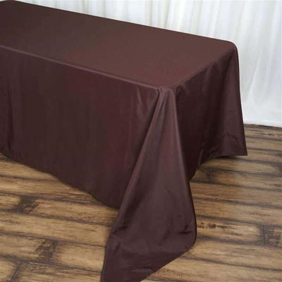Polyester 90"x156" Rectangle Tablecloth Chocolate - Seamless Wrinkle - Resistant Table Cover - Linen Luxes