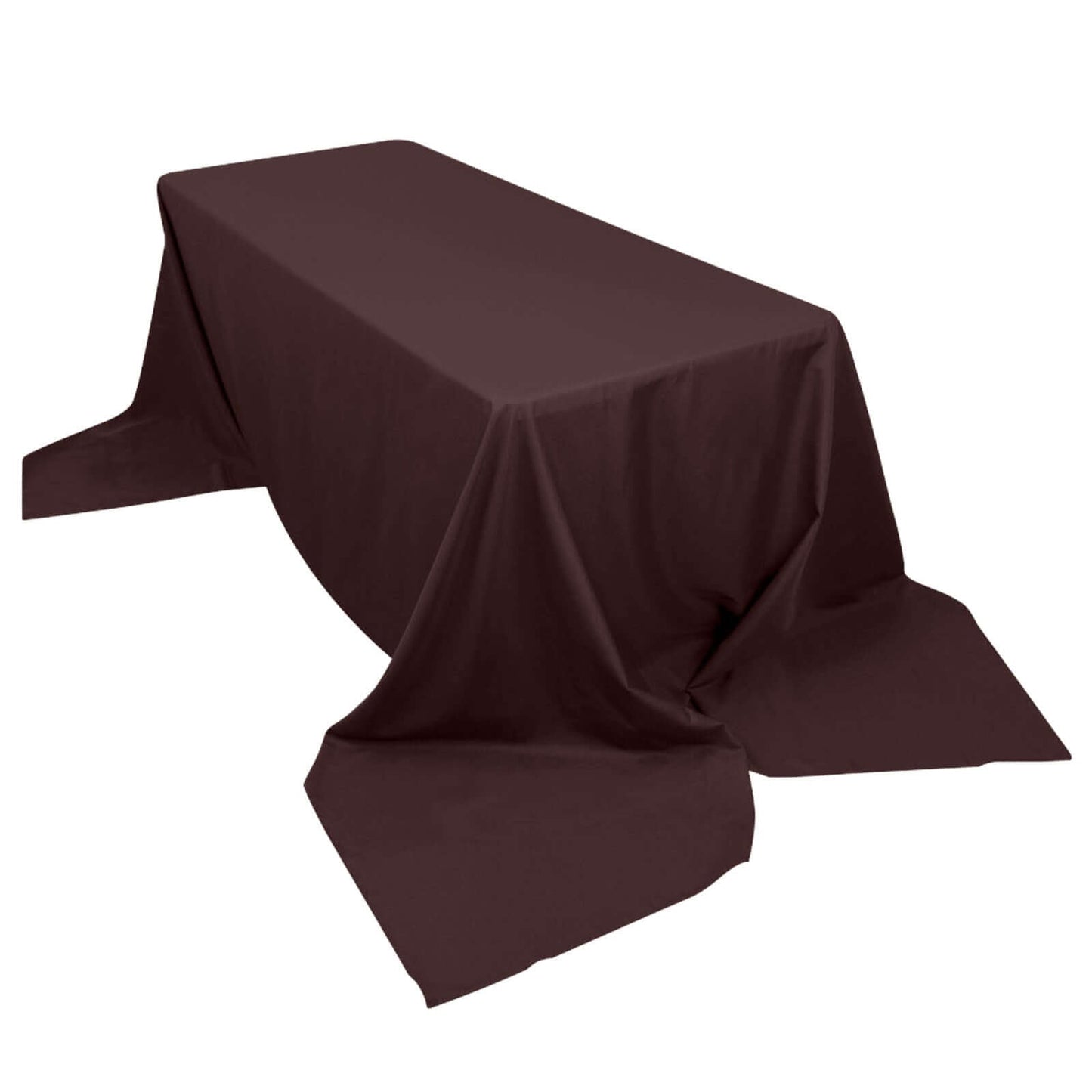 Polyester 90"x156" Rectangle Tablecloth Chocolate - Seamless Wrinkle - Resistant Table Cover - Linen Luxes