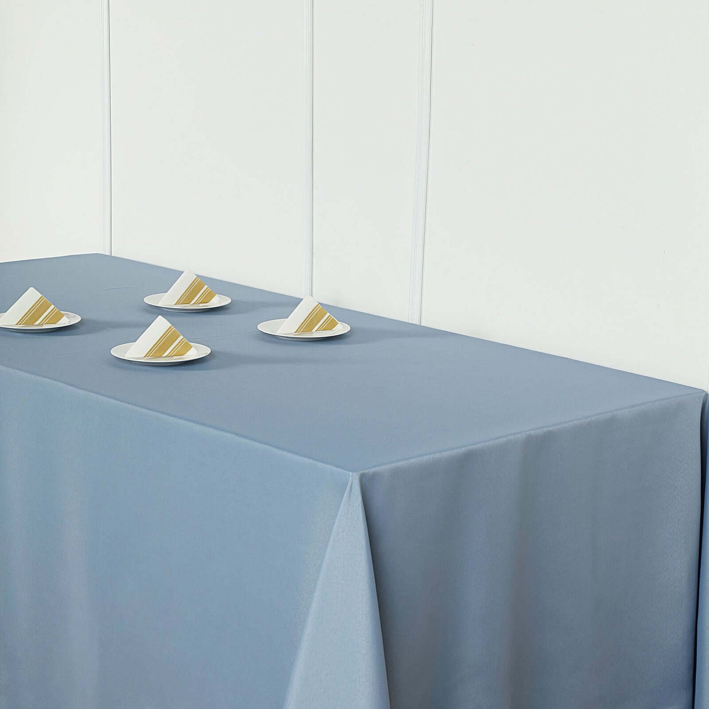 Polyester 90"x156" Rectangle Tablecloth Dusty Blue - Seamless Wrinkle - Resistant Table Cover - Linen Luxes