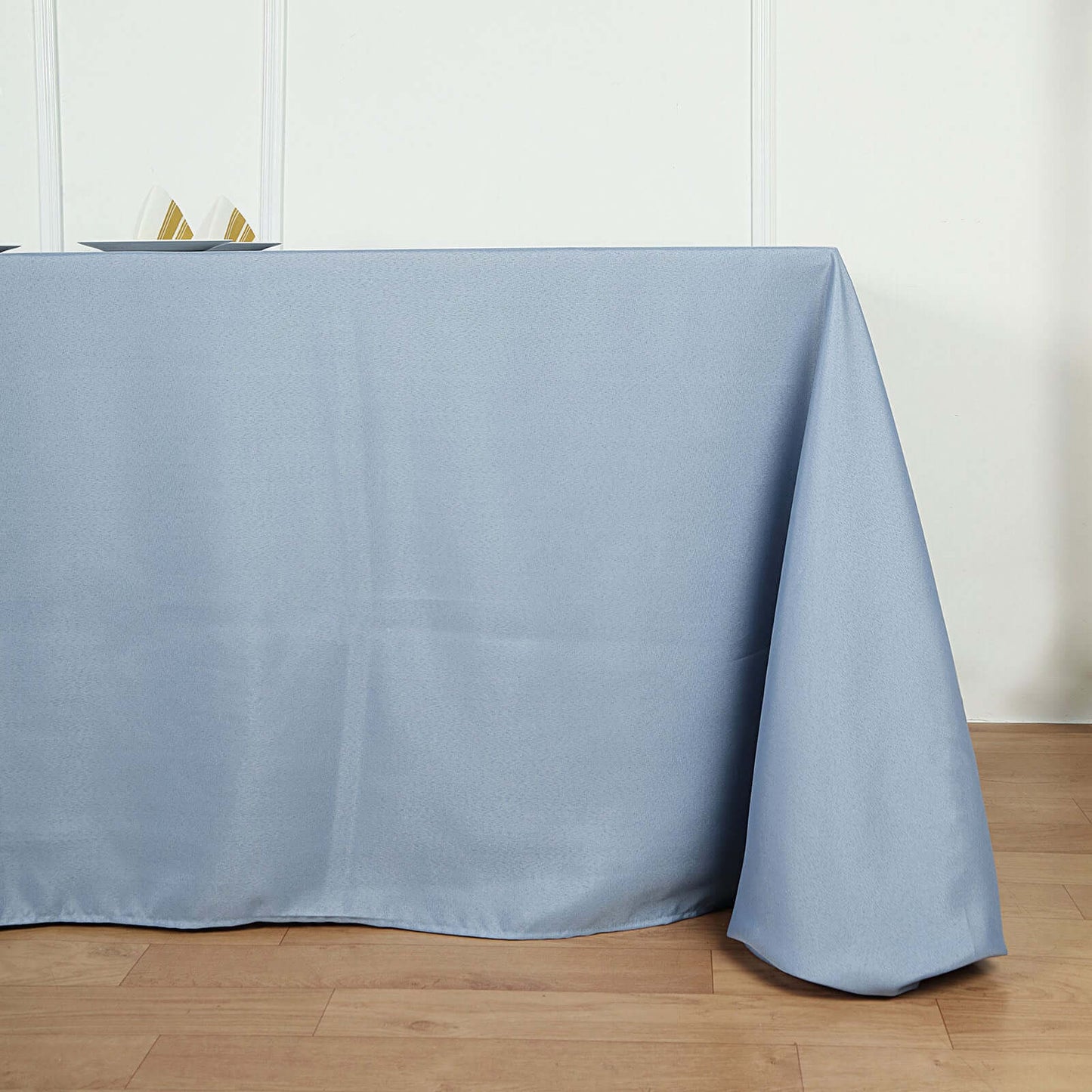 Polyester 90"x156" Rectangle Tablecloth Dusty Blue - Seamless Wrinkle - Resistant Table Cover - Linen Luxes