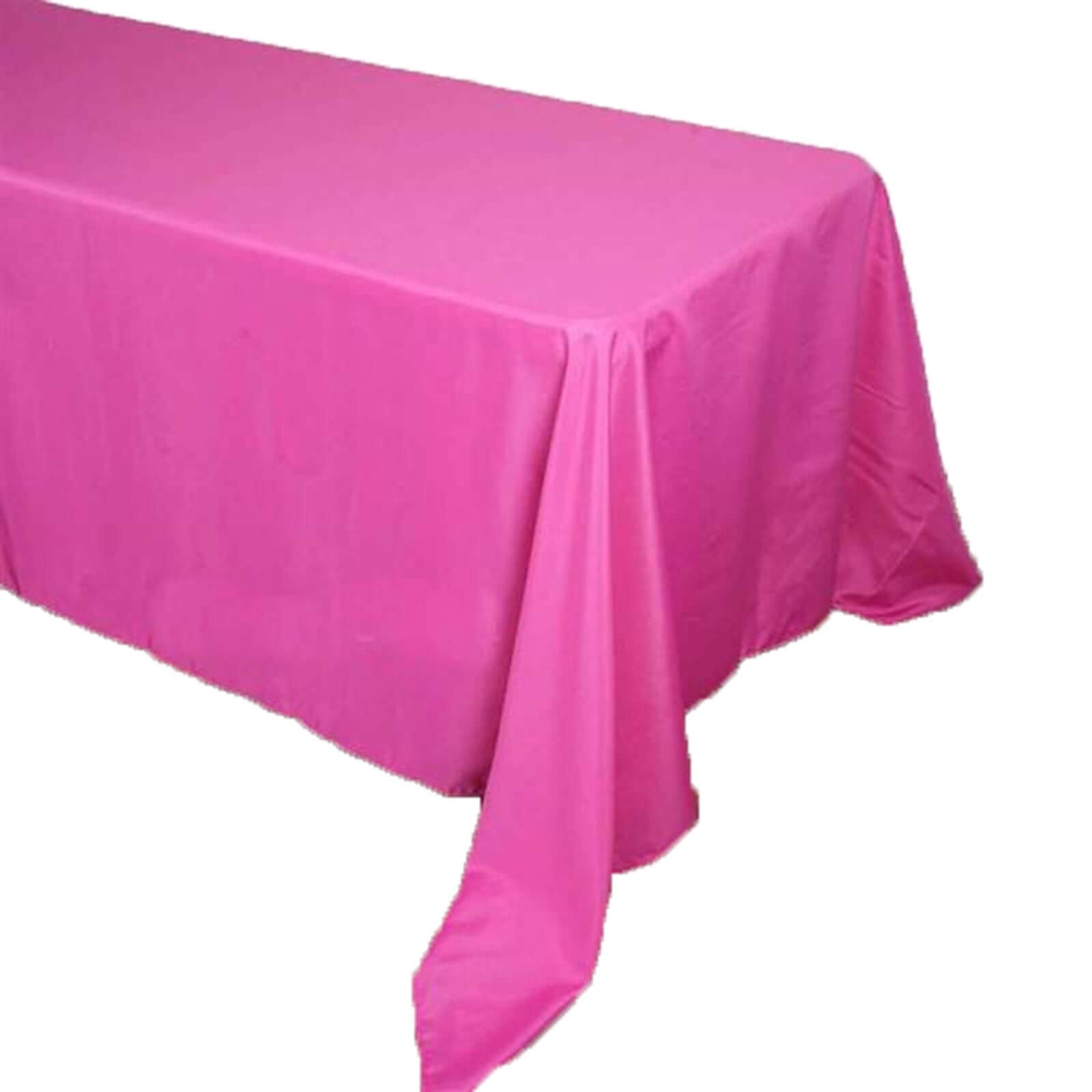Polyester 90"x156" Rectangle Tablecloth Fuchsia - Seamless Wrinkle - Resistant Table Cover - Linen Luxes