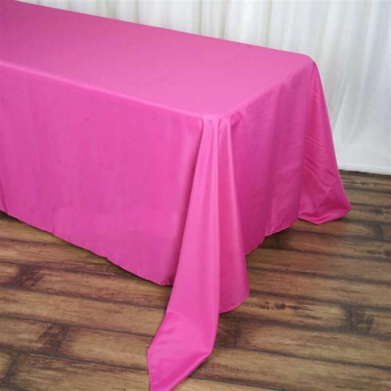 Polyester 90"x156" Rectangle Tablecloth Fuchsia - Seamless Wrinkle - Resistant Table Cover - Linen Luxes