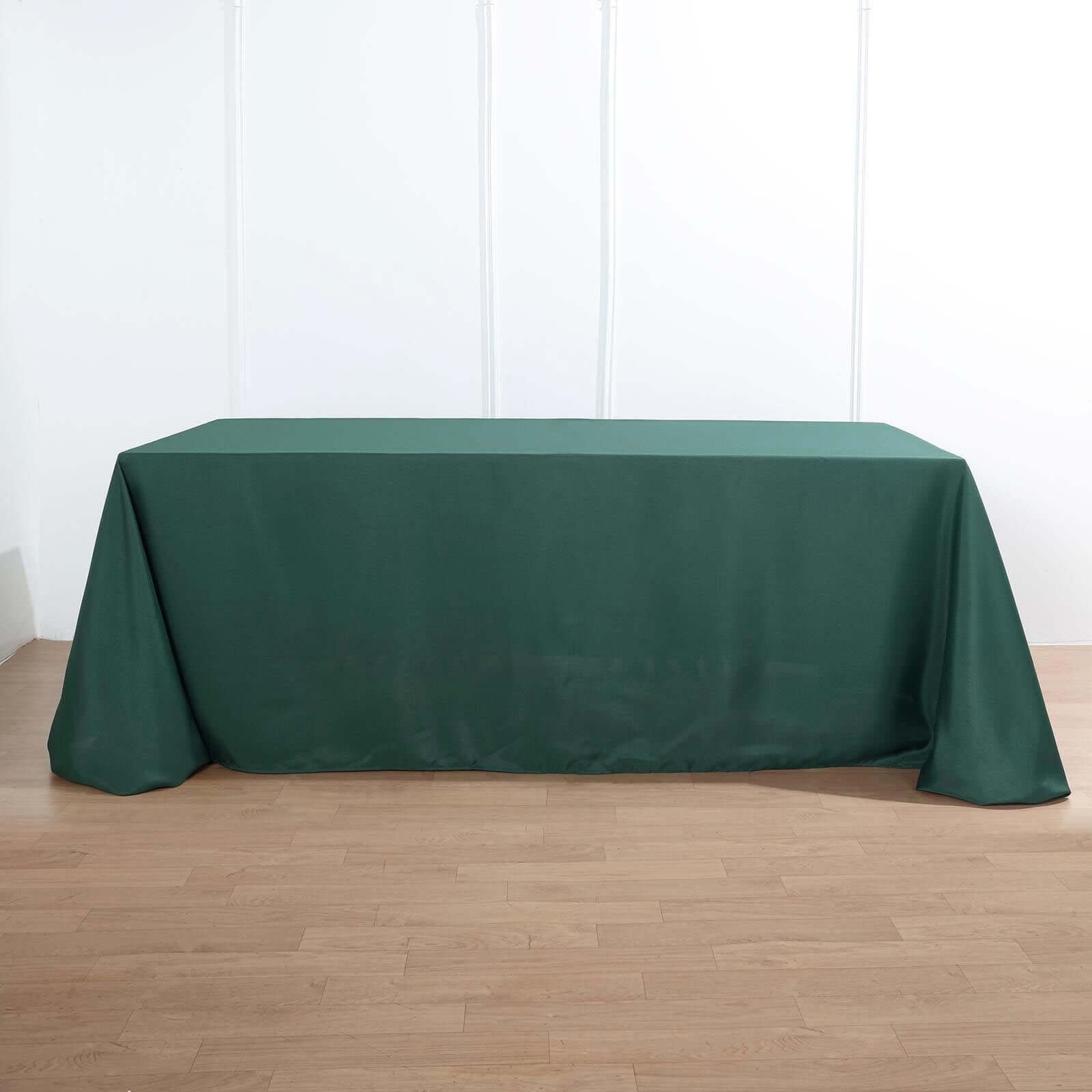 Polyester 90"x156" Rectangle Tablecloth Hunter Emerald Green - Seamless Wrinkle - Resistant Table Cover - Linen Luxes