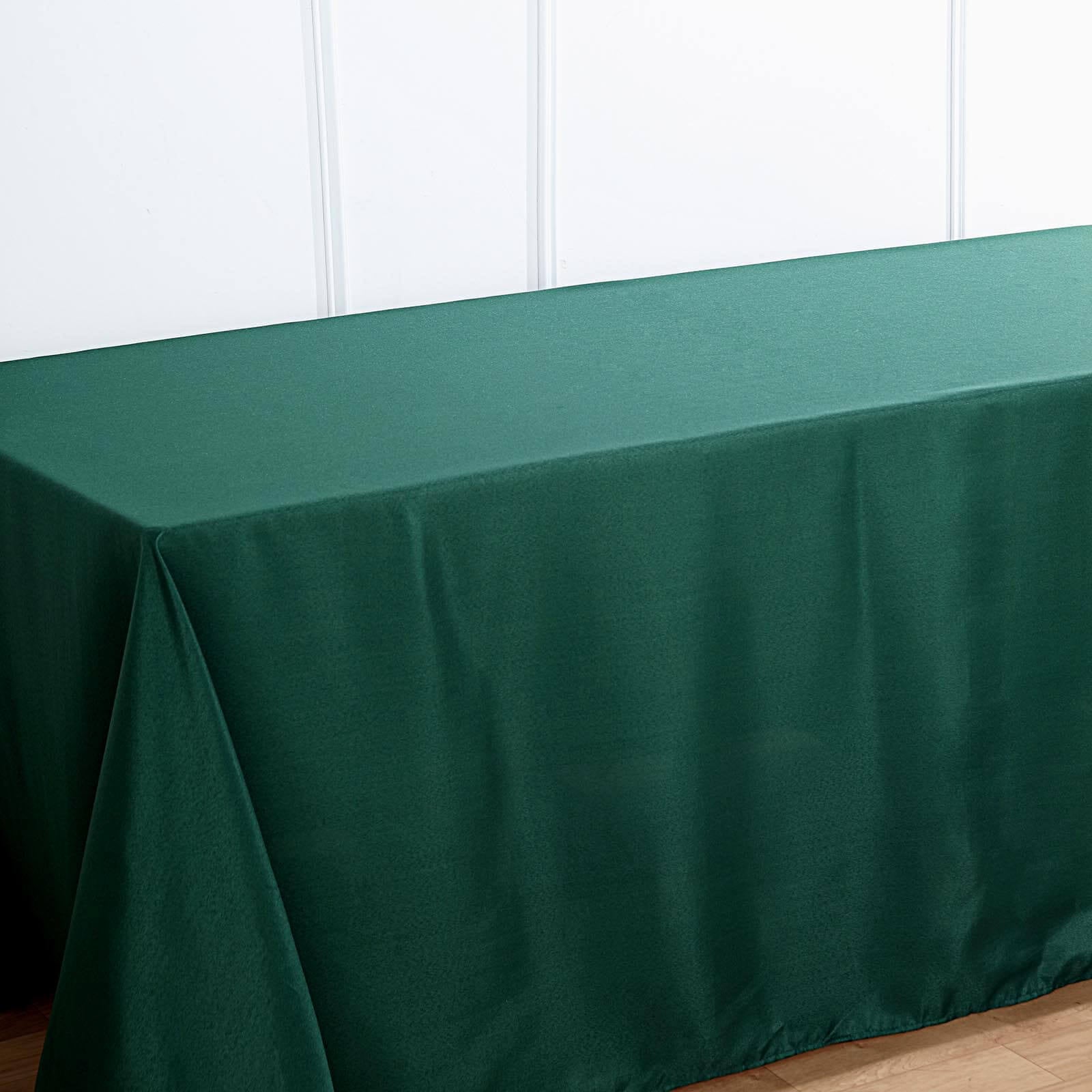 Polyester 90"x156" Rectangle Tablecloth Hunter Emerald Green - Seamless Wrinkle - Resistant Table Cover - Linen Luxes