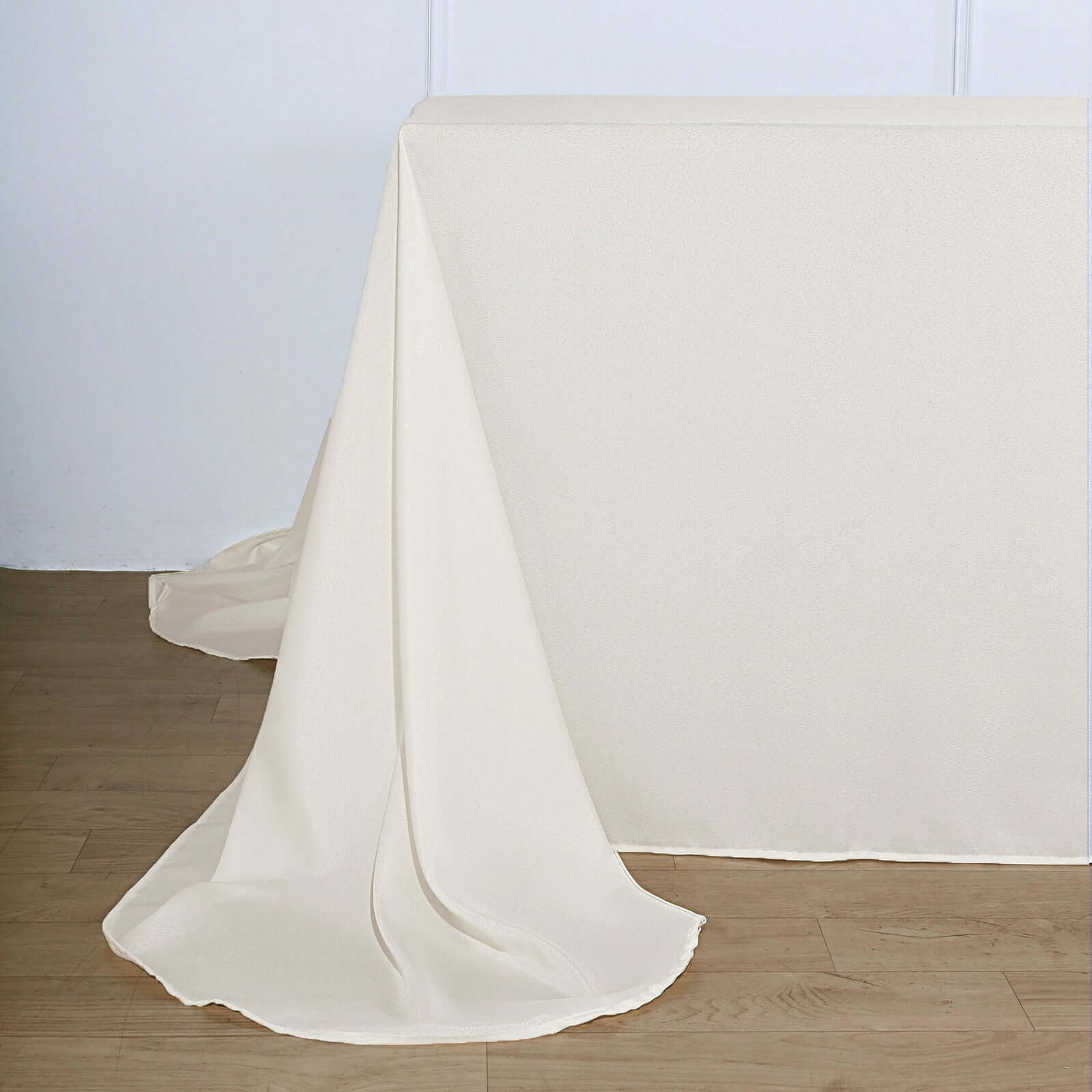 Polyester 90"x156" Rectangle Tablecloth Ivory - Rounded Corners and Seamless Table Cover - Linen Luxes