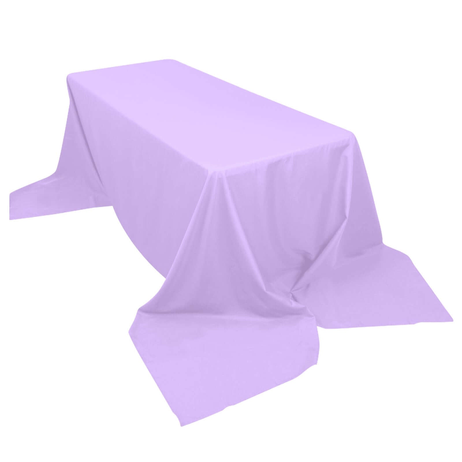 Polyester 90"x156" Rectangle Tablecloth Lavender Lilac - Seamless Wrinkle - Resistant Table Cover - Linen Luxes