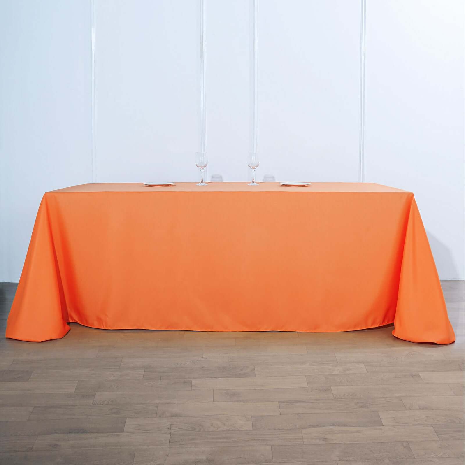 Polyester 90"x156" Rectangle Tablecloth Orange - Seamless Wrinkle - Resistant Table Cover - Linen Luxes