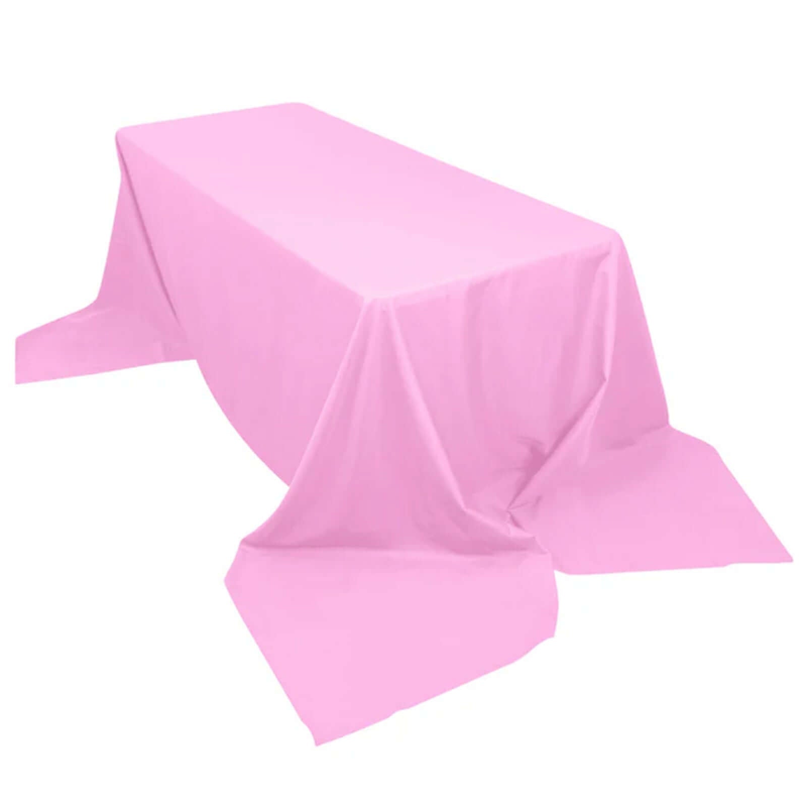 Polyester 90"x156" Rectangle Tablecloth Pink - Seamless Wrinkle - Resistant Table Cover - Linen Luxes