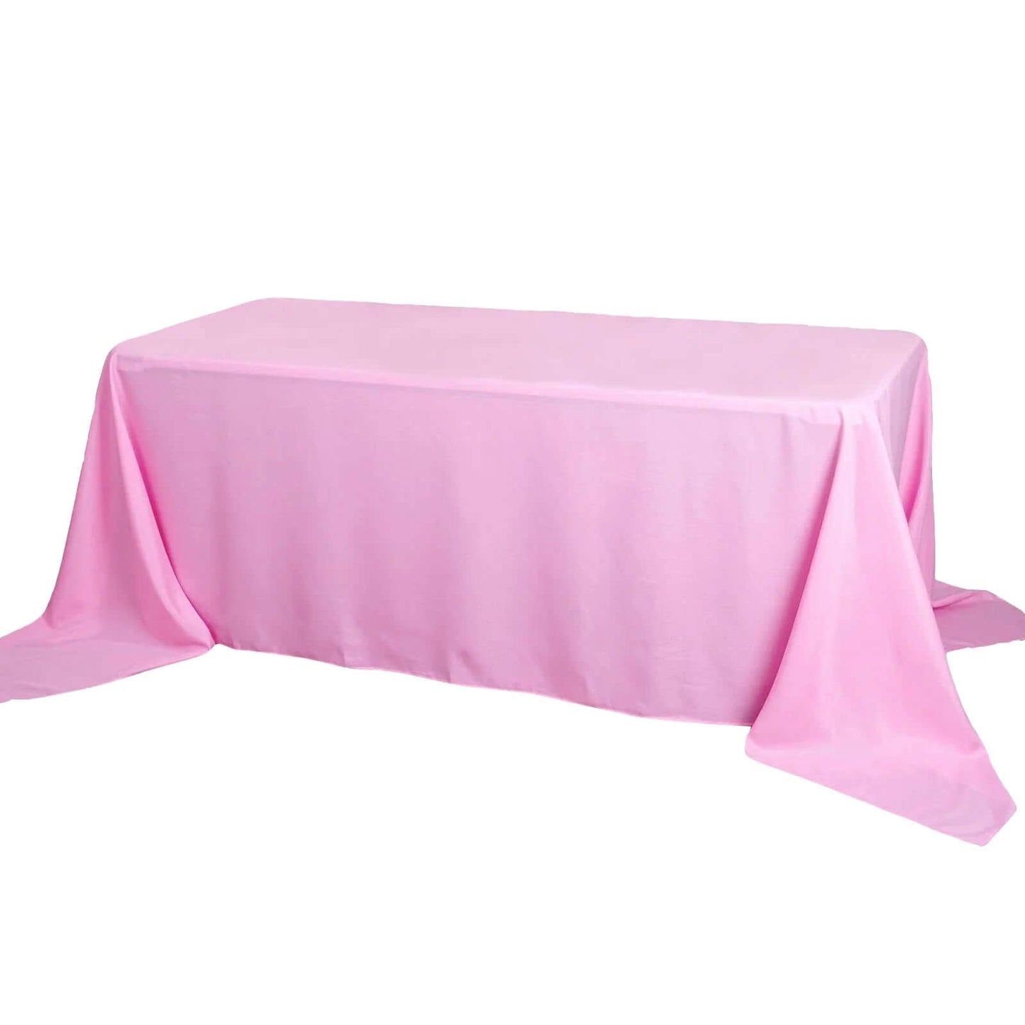 Polyester 90"x156" Rectangle Tablecloth Pink - Seamless Wrinkle - Resistant Table Cover - Linen Luxes