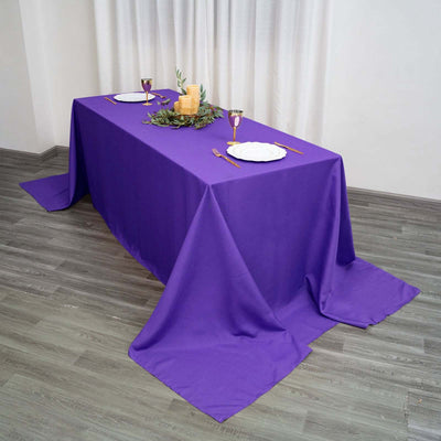 Polyester 90"x156" Rectangle Tablecloth Purple - Seamless Wrinkle - Resistant Table Cover - Linen Luxes