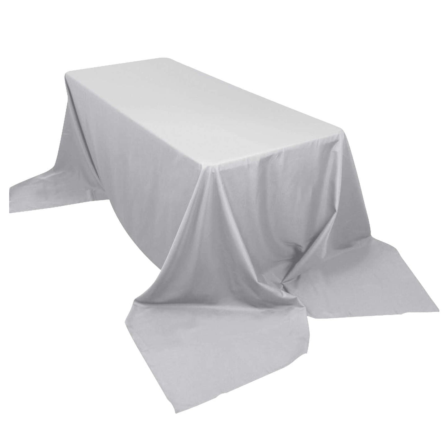 Polyester 90"x156" Rectangle Tablecloth Silver - Seamless Wrinkle - Resistant Table Cover - Linen Luxes