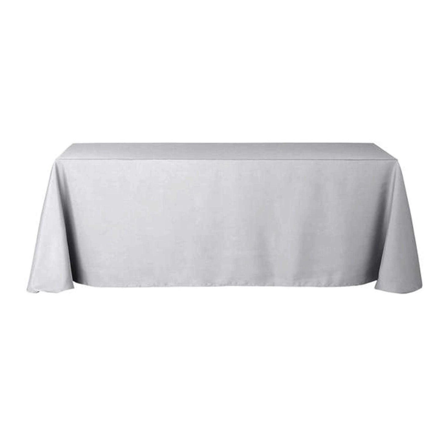Polyester 90"x156" Rectangle Tablecloth Silver - Seamless Wrinkle - Resistant Table Cover - Linen Luxes