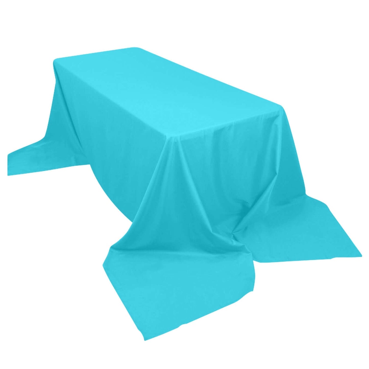 Polyester 90"x156" Rectangle Tablecloth Turquoise - Seamless Wrinkle - Resistant Table Cover - Linen Luxes