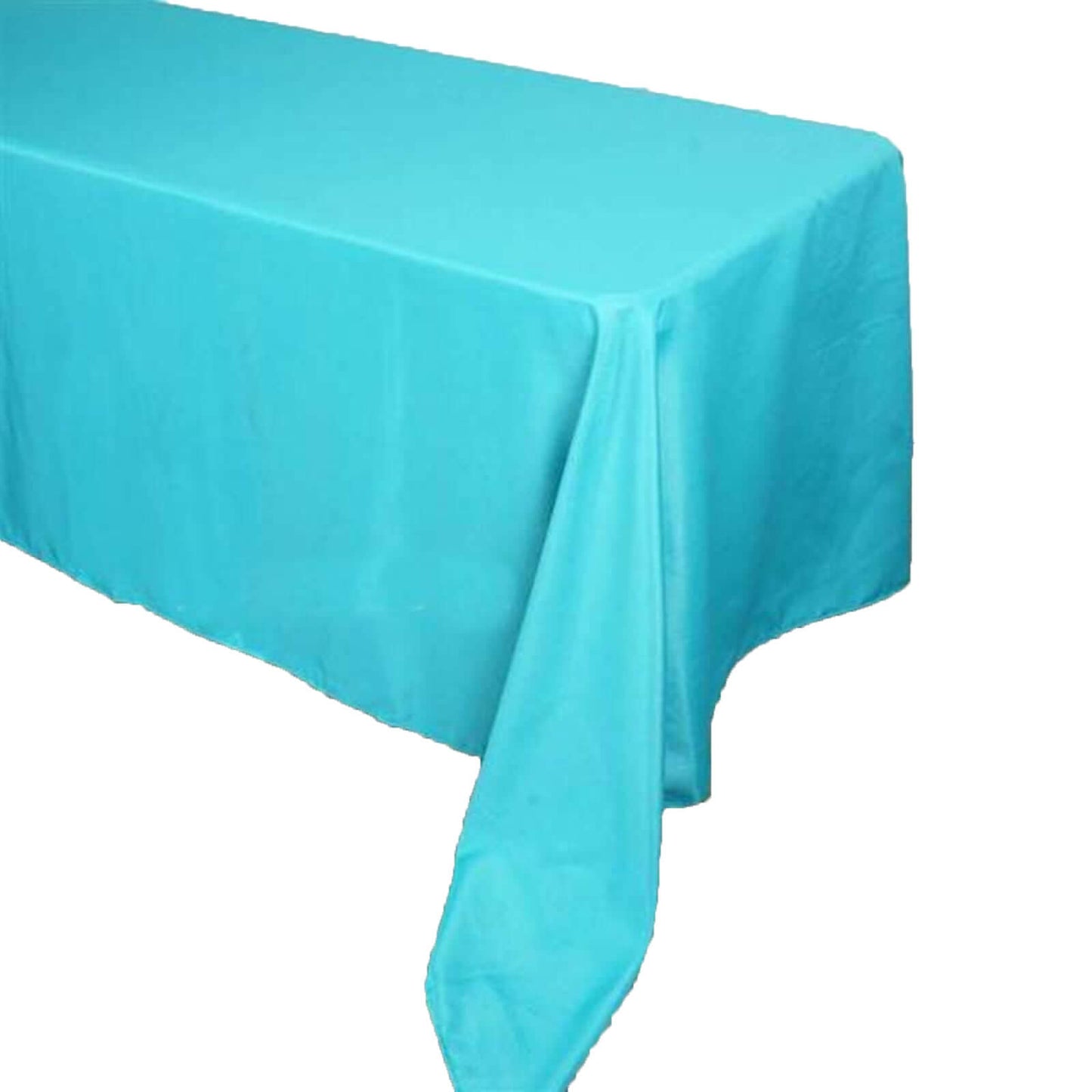 Polyester 90"x156" Rectangle Tablecloth Turquoise - Seamless Wrinkle - Resistant Table Cover - Linen Luxes