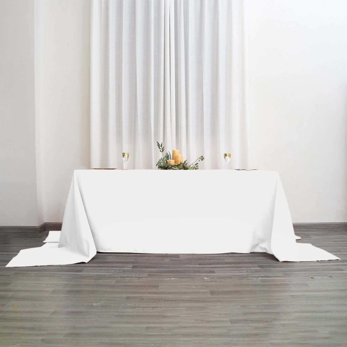 Polyester 90"x156" Rectangle Tablecloth White - Seamless Wrinkle - Resistant Design for Sophisticated Gatherings - Linen Luxes
