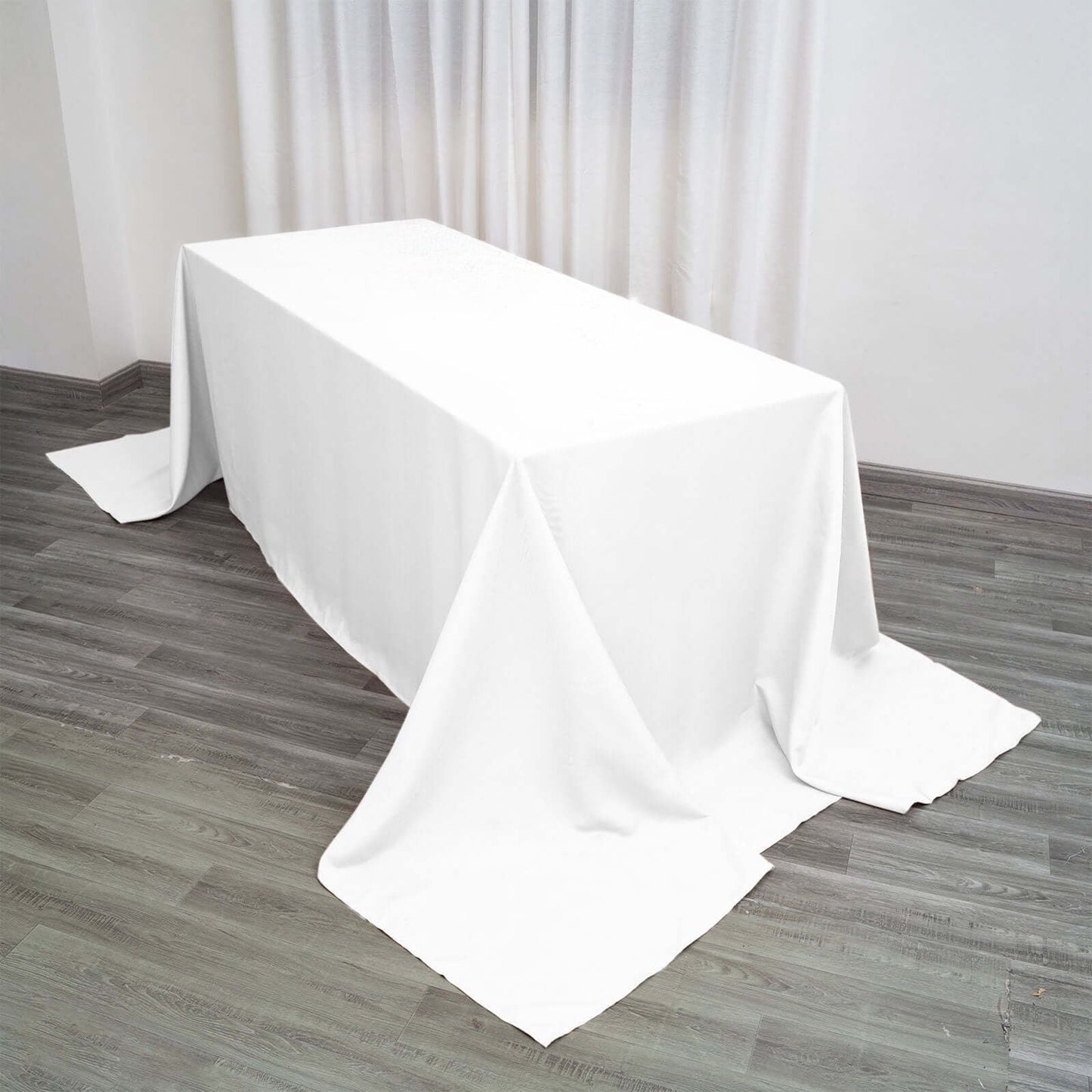 Polyester 90"x156" Rectangle Tablecloth White - Seamless Wrinkle - Resistant Design for Sophisticated Gatherings - Linen Luxes