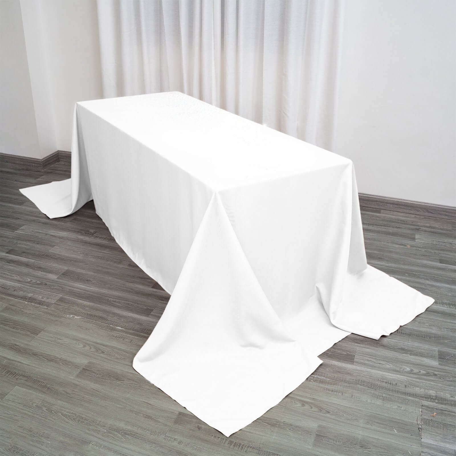 Polyester 90"x156" Rectangle Tablecloth White - Seamless Wrinkle - Resistant Design for Sophisticated Gatherings - Linen Luxes