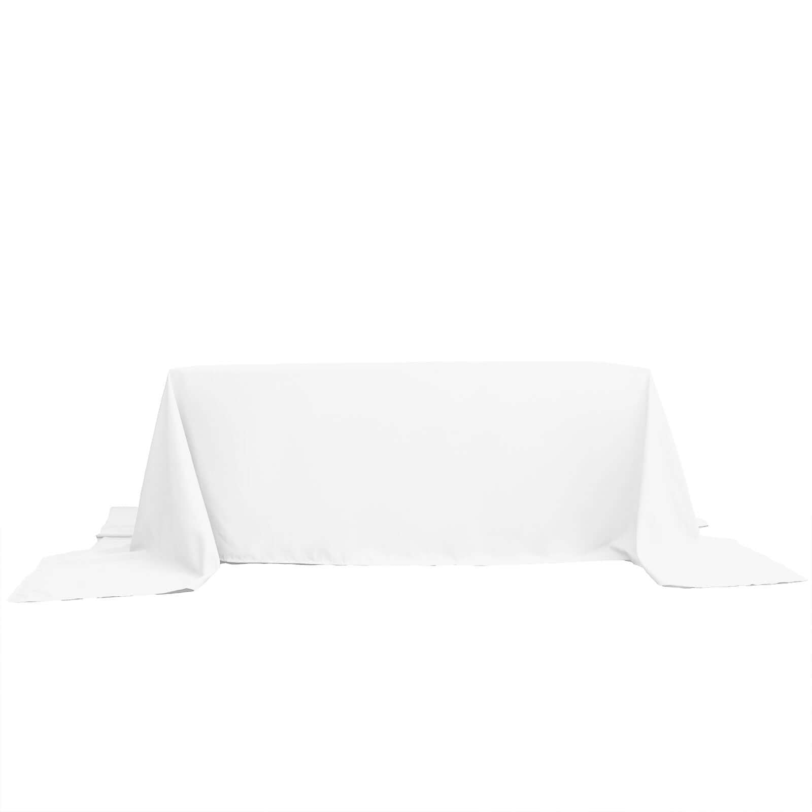 Polyester 90"x156" Rectangle Tablecloth White - Seamless Wrinkle - Resistant Design for Sophisticated Gatherings - Linen Luxes
