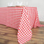Polyester 90"x156" Rectangle Tablecloth White/Red - Seamless Checkered Buffalo Plaid Table Cover - Linen Luxes