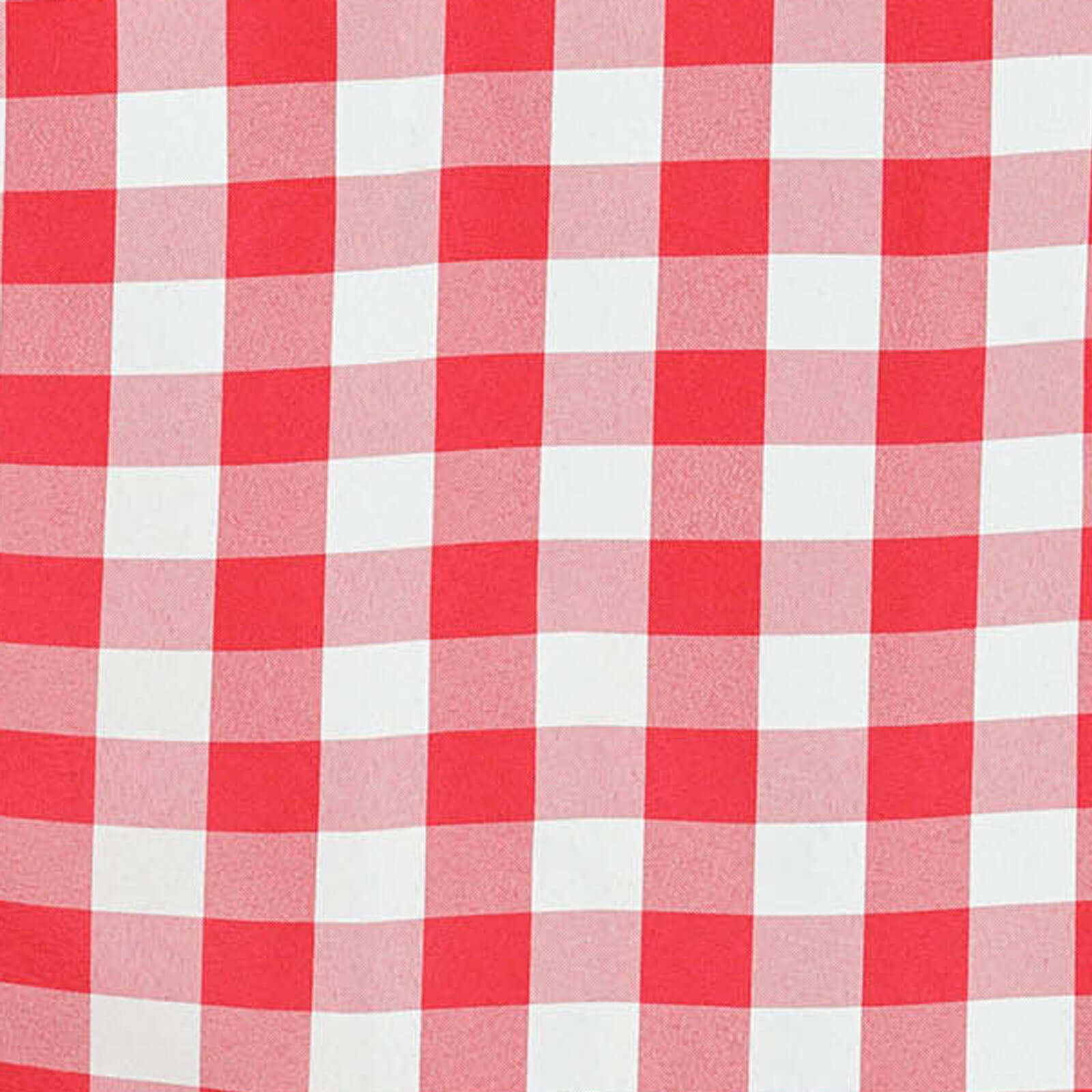 Polyester 90"x156" Rectangle Tablecloth White/Red - Seamless Checkered Buffalo Plaid Table Cover - Linen Luxes