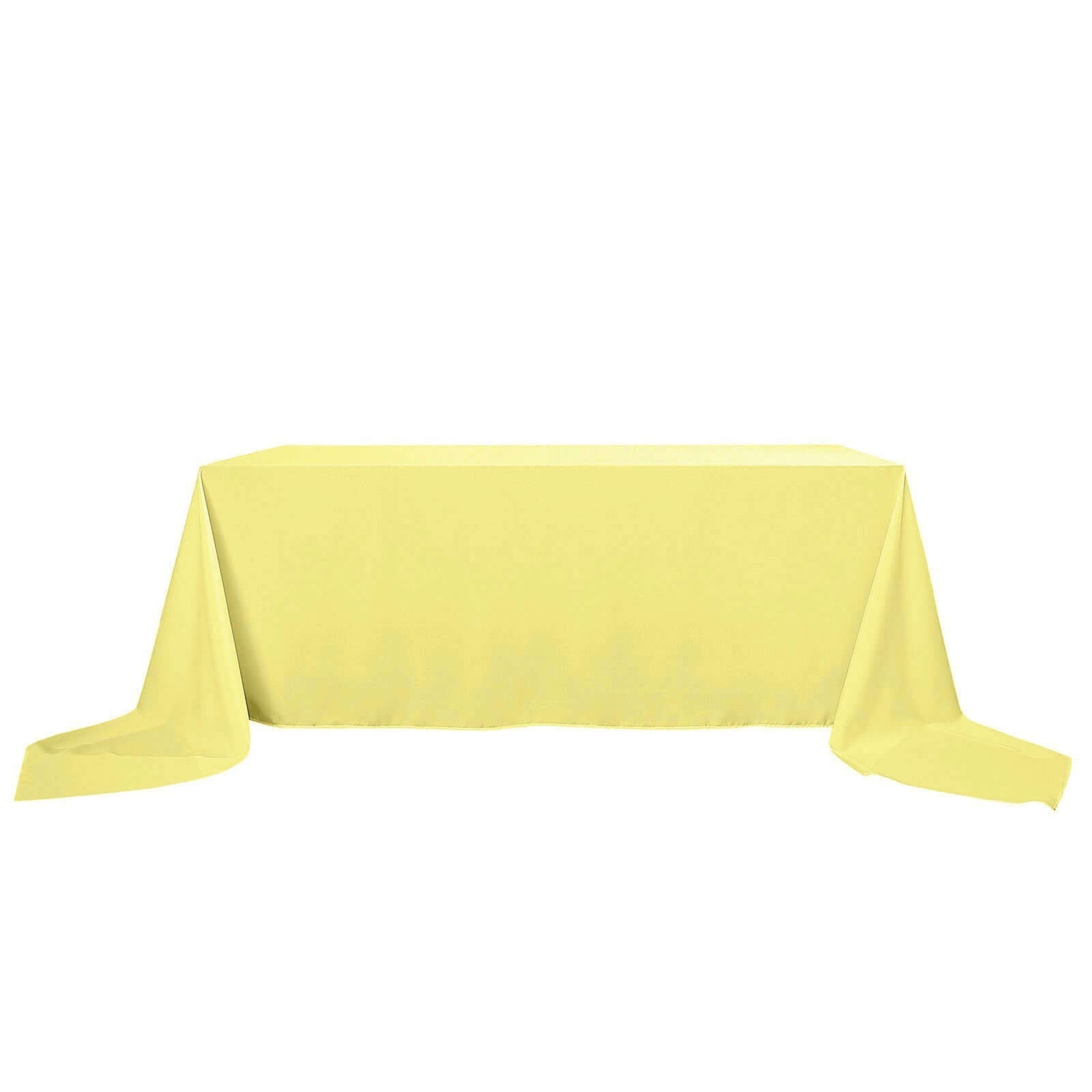 Polyester 90"x156" Rectangle Tablecloth Yellow - Seamless Wrinkle - Resistant Table Cover - Linen Luxes
