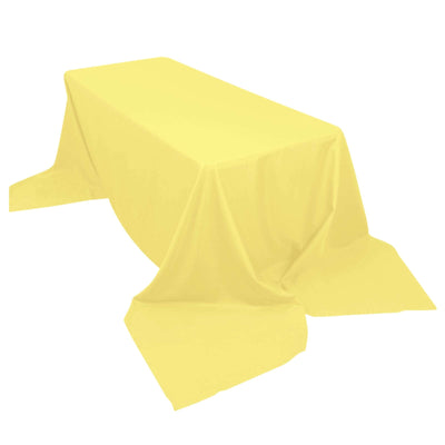 Polyester 90"x156" Rectangle Tablecloth Yellow - Seamless Wrinkle - Resistant Table Cover - Linen Luxes
