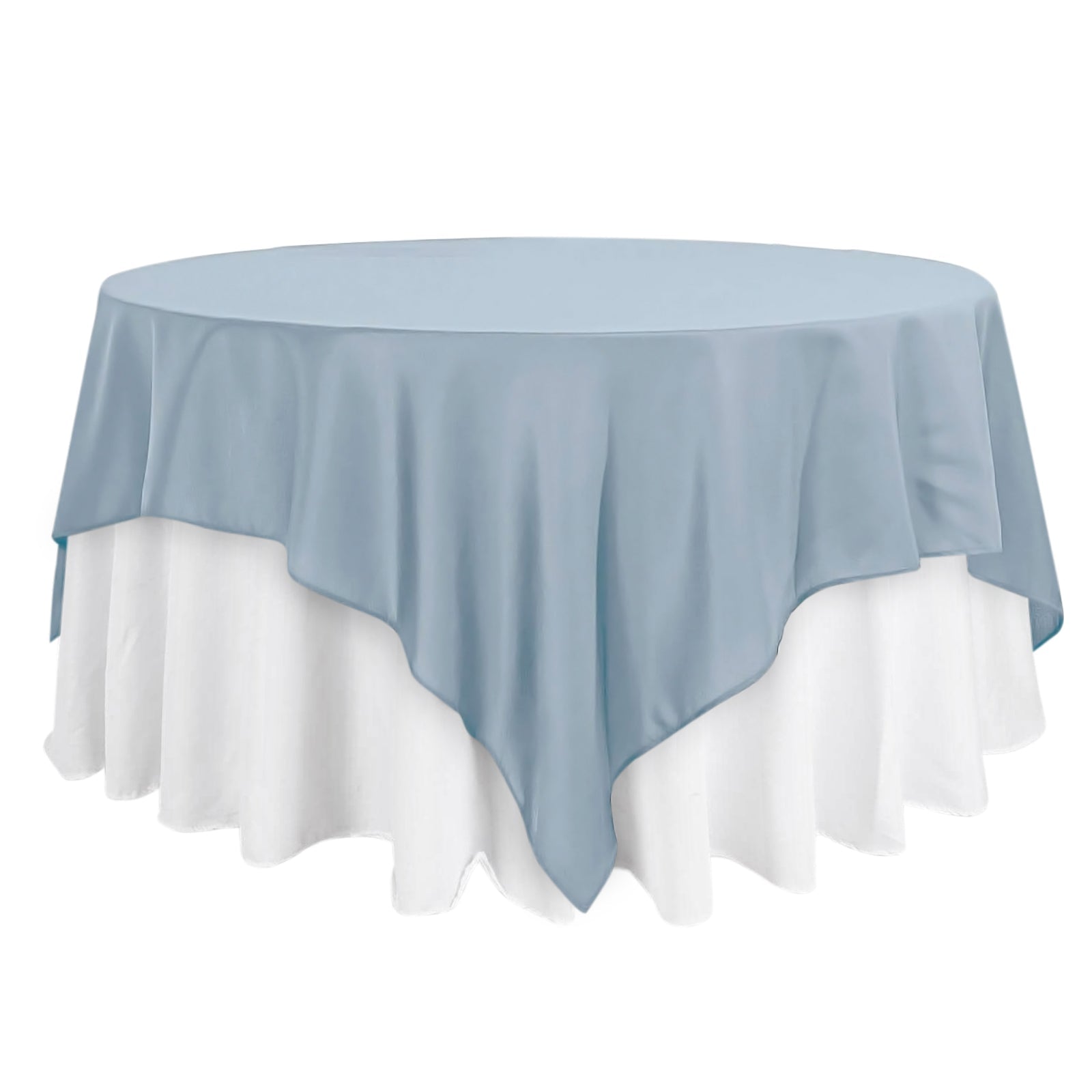 Polyester 90"x90" Table Overlay Square Tablecloth Dusty Blue - Wrinkle - Resistant & Durable Table Cover - Linen Luxes