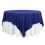 Polyester 90"x90" Table Overlay Square Tablecloth Navy Blue - Wrinkle - Resistant & Durable Table Cover - Linen Luxes