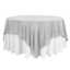 Polyester 90"x90" Table Overlay Square Tablecloth Silver - Wrinkle - Resistant & Durable Table Cover - Linen Luxes