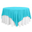 Polyester 90"x90" Table Overlay Square Tablecloth Turquoise - Wrinkle - Resistant & Durable Table Cover - Linen Luxes