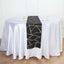 Polyester 9ft Table Runner Black with Gold Foil Modern Geometric Accent - Linen Luxes