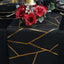 Polyester 9ft Table Runner Black with Gold Foil Modern Geometric Accent - Linen Luxes