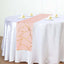 Polyester 9ft Table Runner Blush with Gold Foil Modern Geometric Accent - Linen Luxes