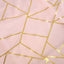 Polyester 9ft Table Runner Blush with Gold Foil Modern Geometric Accent - Linen Luxes
