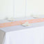 Polyester 9ft Table Runner Blush with Gold Foil Modern Geometric Accent - Linen Luxes