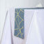 Polyester 9ft Table Runner Dusty Blue with Gold Foil Modern Geometric Accent - Linen Luxes