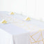 Polyester 9ft Table Runner White with Gold Foil Geometric Pattern - Modern & Stylish Table Decor - Linen Luxes