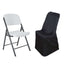 Polyester Chair Cover for Folding Lifetime Chairs Black - Reusable Durable Slip - On Cover - Linen Luxes