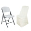 Polyester Chair Cover for Folding Lifetime Chairs Ivory - Reusable Durable Slip - On Cover - Linen Luxes