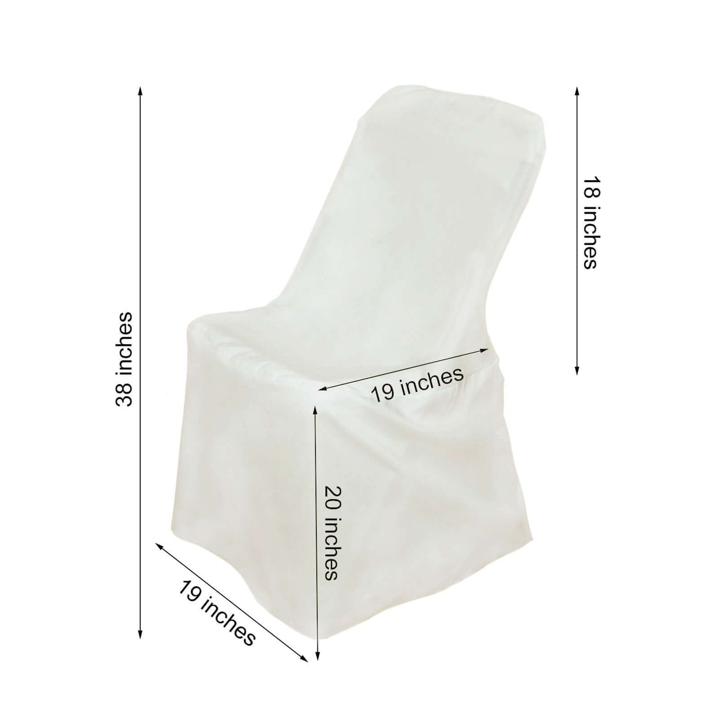Polyester Chair Cover for Folding Lifetime Chairs Ivory - Reusable Durable Slip - On Cover - Linen Luxes