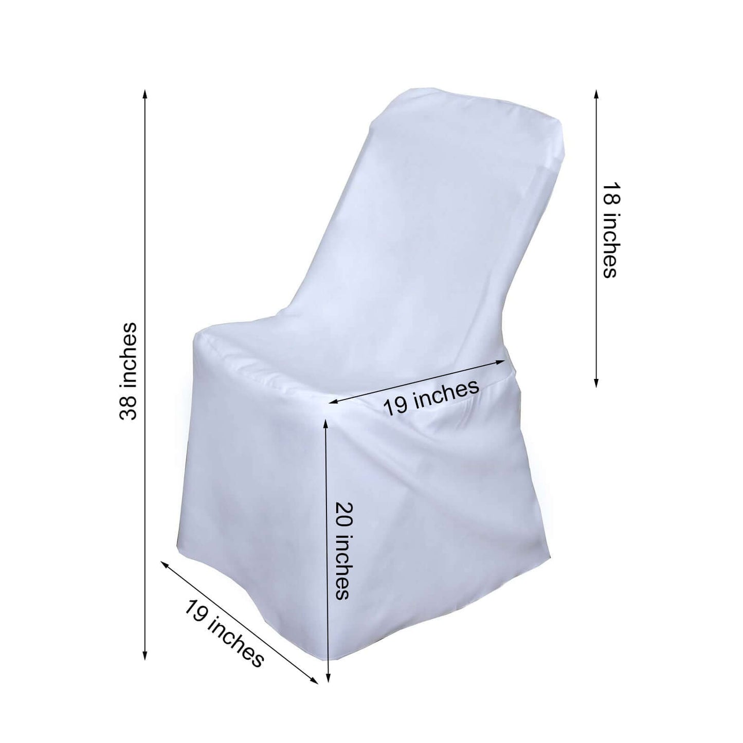 Polyester Chair Cover for Folding Lifetime Chairs White - Reusable Durable Slip - On Cover for Weddings & Gatherings - Linen Luxes